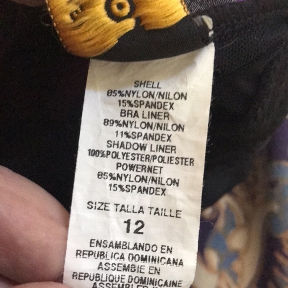 ROBBY Len Women’s Swimsuit Size 12 Rainbow Multi Color stripe Structured cup EUC - Picture 11 of 12